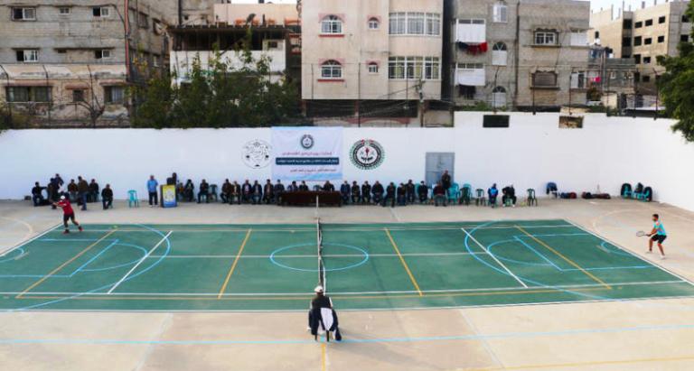 هنية يفتتح ملعب التنس الأرضي الأول على مستوى أندية محافظات غزة