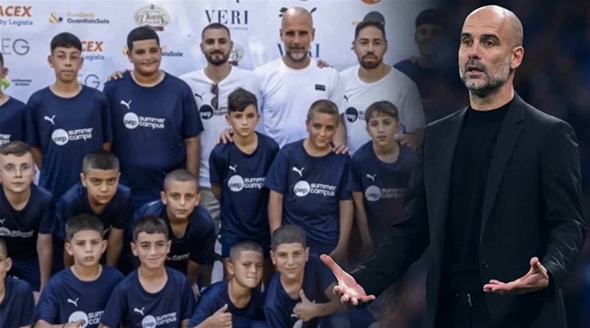 بيب غوارديولا يستقبل 28 طفلا فلسطينيا في معسكره الصيفي بكتالونيا