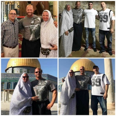 البطل الالماني بيتر بيرس ضيف شرف بطولة اسوار القدس وزوجته نادين يزورون المسجد الاقصى