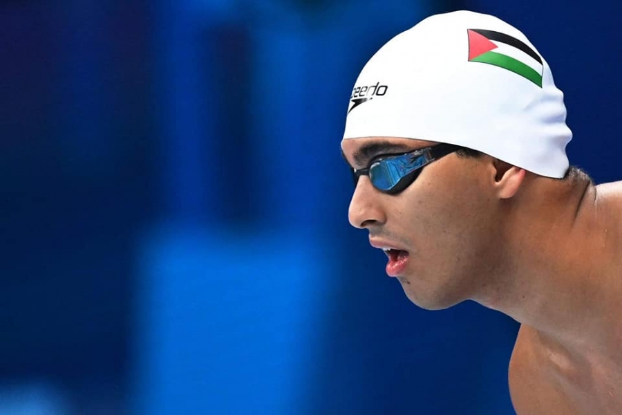 السباح الفلسطيني يزن البواب يحتل المركز الثالث في مجموعته وال66 في المجموع العام ويودع الاولمبياد