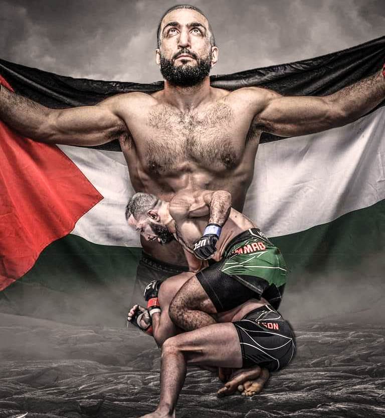 المقاتل الفلسطيني بلال محمد يحفر اسمه واسم فلسطين بالصخر في رياضة الفنون القتالية المختلطة بامريكا