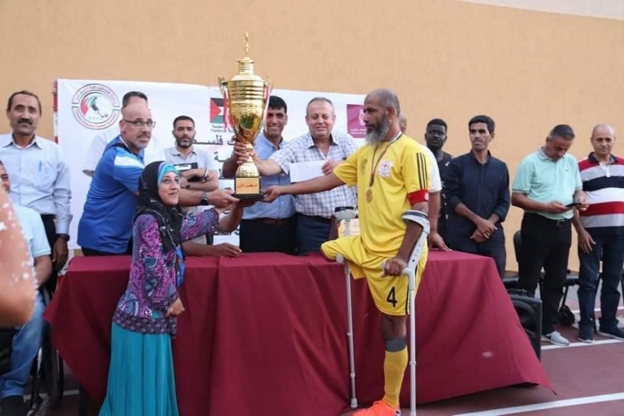 اختتام بطولة كأس القطاع لكرة القدم البتر بدعم من بنك فلسطين وبتنظيم من اللجنة البارالمبية