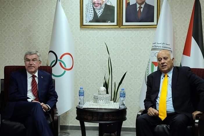 الرجوب يطلع رئيس الأولمبية الدولية على ما تواجهه الحركة الرياضية في فلسطين جراء عدوان الاحتلال