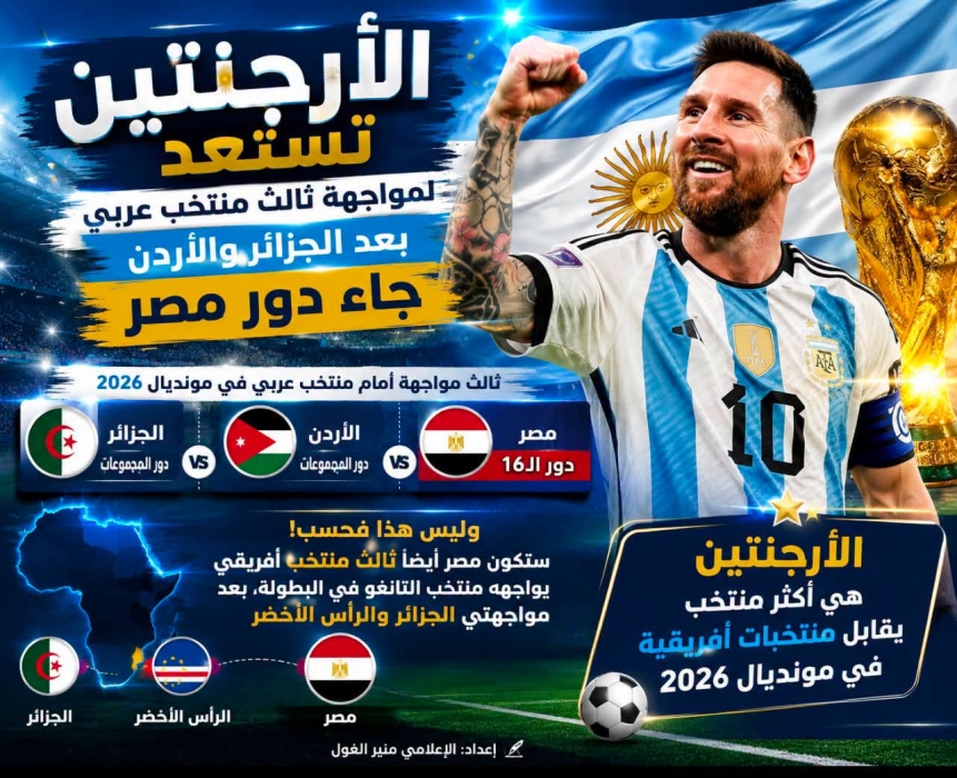 الارجنتين تستعد لملاقاة ثالث منتخب عربي في المونديال